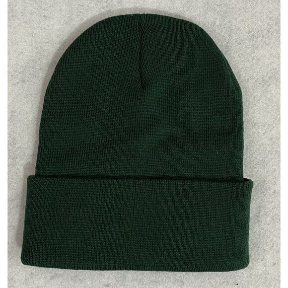 The Dispensary Hat Mens One Size Green Skull Cap Embroidered Cuffed Beanie NEW - Picture 3 of 7